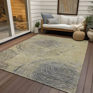 Homeroots 3' Beige Taupe And Gray Abstract Washable Area Rug - Versatile Indoor Outdoor Solution For Any Space 5' X 8' Polyester 582789