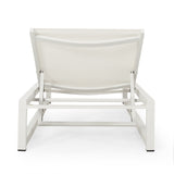 Christopher Knight Home® - Noble House - Modesta Outdoor Aluminum Chaise Lounge With Mesh Seating, White