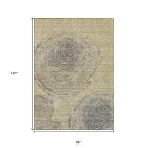 Homeroots 3' Beige Taupe And Gray Abstract Washable Area Rug - Versatile Indoor Outdoor Solution For Any Space 8' X 10' Polyester 582791