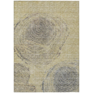 HomeRoots 5' Durable Abstract Washable Area Rug - Beige, Taupe & Gray for Indoor/Outdoor Spaces, Easy Care 8' X 10' 582791