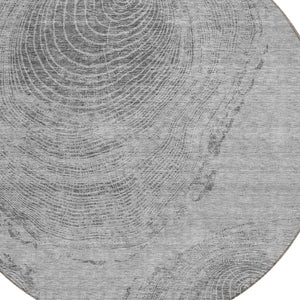 Homeroots 3' Beige Taupe And Gray Abstract Washable Area Rug - Versatile Indoor Outdoor Solution For Any Space 8' Round Polyester 582796