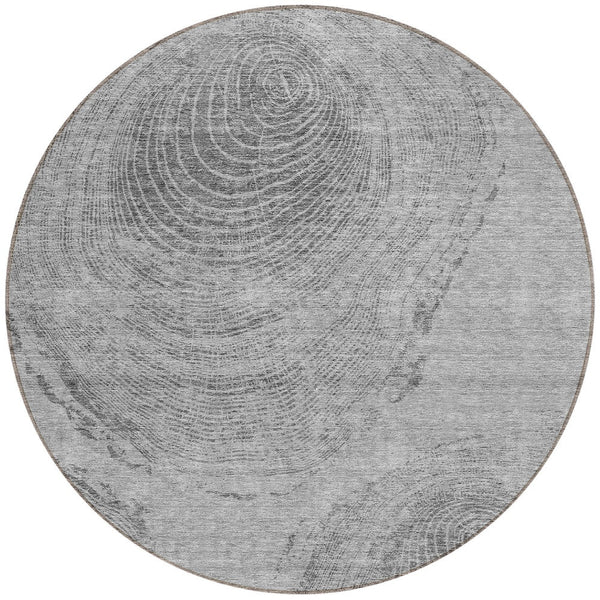 Homeroots 3' Beige Taupe And Gray Abstract Washable Area Rug - Versatile Indoor Outdoor Solution For Any Space 8' Round Polyester 582796