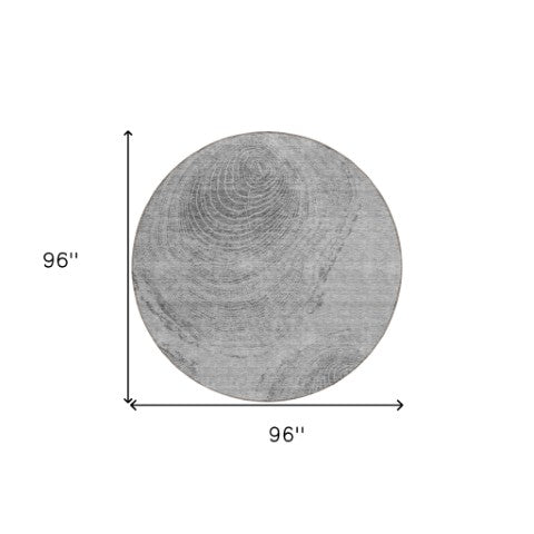 Homeroots 3' Beige Taupe And Gray Abstract Washable Area Rug - Versatile Indoor Outdoor Solution For Any Space 8' Round Polyester 582796