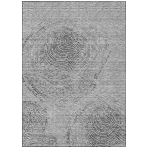 HomeRoots 9' Gray Silver Charcoal Abstract Area Rug - Stylish, Washable, Durable for Indoor/Outdoor Spaces 9' X 12' 582798