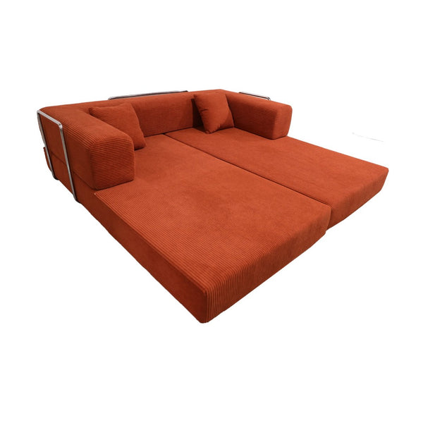 English Elm Double Convertible Corduroy Sleeper Sofa High Density Foam Wide Armrest Studio Bed W3064P245391