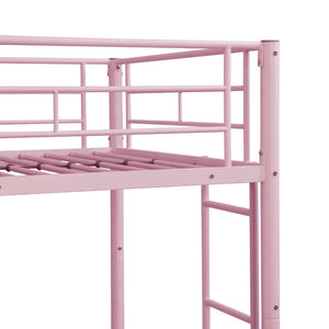 English Elm Metal Bunk Bed Twin Over with Built-in Staircase for Kids Shared Bedroom W311P201415