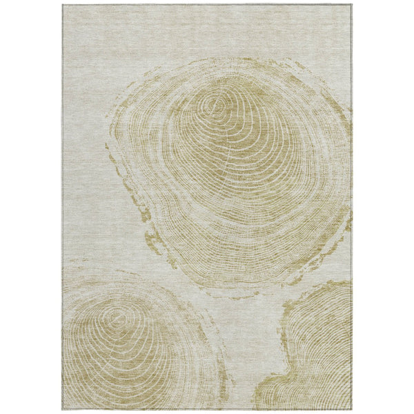 Homeroots 3' Beige Taupe And Gray Abstract Washable Area Rug - Versatile Indoor Outdoor Solution For Any Space 9' X 12' Polyester 582804