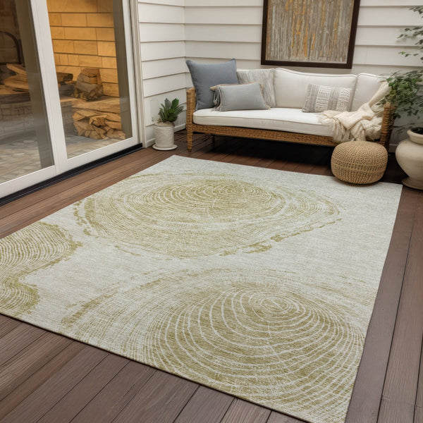 Homeroots 3' Beige Taupe And Gray Abstract Washable Area Rug - Versatile Indoor Outdoor Solution For Any Space 10' X 14' Polyester 582805