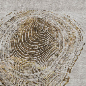 Homeroots 3' Beige Taupe And Gray Abstract Washable Area Rug - Versatile Indoor Outdoor Solution For Any Space 3' X 5' Polyester 582806