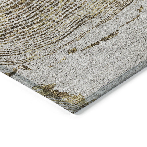 Homeroots 3' Beige Taupe And Gray Abstract Washable Area Rug - Versatile Indoor Outdoor Solution For Any Space 5' X 8' Polyester 582807