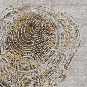 Homeroots 3' Beige Taupe And Gray Abstract Washable Area Rug - Versatile Indoor Outdoor Solution For Any Space 5' X 8' Polyester 582807