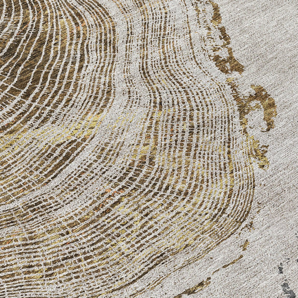 Homeroots 3' Beige Taupe And Gray Abstract Washable Area Rug - Versatile Indoor Outdoor Solution For Any Space 5' X 8' Polyester 582807