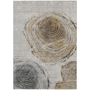 Homeroots 3' Beige Taupe And Gray Abstract Washable Area Rug - Versatile Indoor Outdoor Solution For Any Space 9' X 12' Polyester 582810