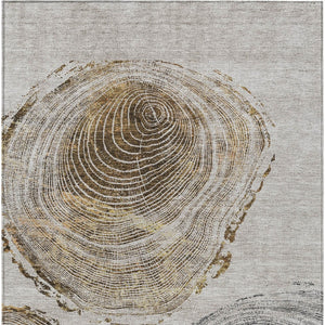 Homeroots 3' Beige Taupe And Gray Abstract Washable Area Rug - Versatile Indoor Outdoor Solution For Any Space 10' X 14' Polyester 582811