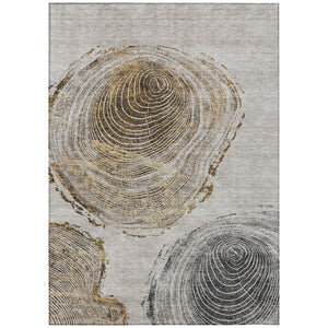 HomeRoots 5' Modern Taupe Gray and Brown Abstract Indoor Outdoor Area Rug - Durable, Washable, Versatile Design 10' X 14' 582811