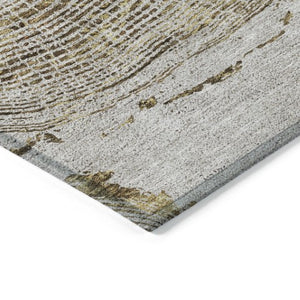 Homeroots 3' Beige Taupe And Gray Abstract Washable Area Rug - Versatile Indoor Outdoor Solution For Any Space 10' X 14' Polyester 582811