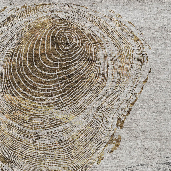 Homeroots 3' Beige Taupe And Gray Abstract Washable Area Rug - Versatile Indoor Outdoor Solution For Any Space 10' X 14' Polyester 582811