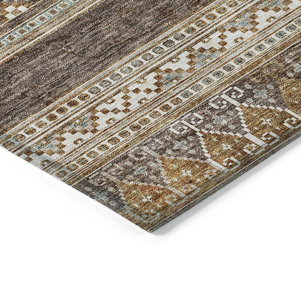 Homeroots 3' Chocolate And Gray Southwestern Indoor Outdoor Rug - Durable, Washable, Stylish For Any Space 5' X 8' Polyester 582813