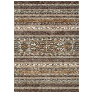 HomeRoots 9' Chocolate and Gray Southwestern Area Rug - Stylish, Durable, and Washable for Indoor/Outdoor Use 9' X 12' 582816