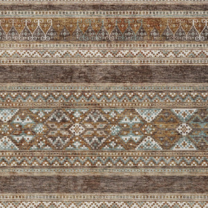Homeroots 3' Chocolate And Gray Southwestern Indoor Outdoor Rug - Durable, Washable, Stylish For Any Space 9' X 12' Polyester 582816