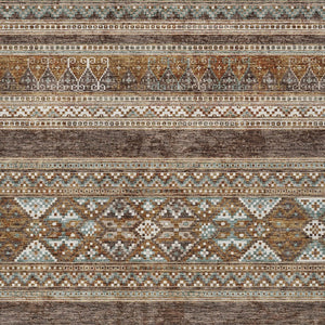 Homeroots 3' Chocolate And Gray Southwestern Indoor Outdoor Rug - Durable, Washable, Stylish For Any Space 10' X 14' Polyester 582817