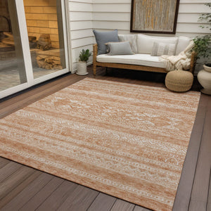 Homeroots 3' Chocolate And Gray Southwestern Indoor Outdoor Rug - Durable, Washable, Stylish For Any Space 5' X 8' Polyester 582819
