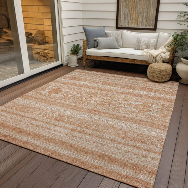 Homeroots 3' Chocolate And Gray Southwestern Indoor Outdoor Rug - Durable, Washable, Stylish For Any Space 8' X 10' Polyester 582821
