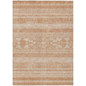 HomeRoots 9' Copper and Ivory Southwestern Area Rug - Stylish, Durable, Washable for Indoor and Outdoor Spaces 9' X 12' 582822