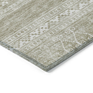 Homeroots 3' Chocolate And Gray Southwestern Indoor Outdoor Rug - Durable, Washable, Stylish For Any Space 5' X 8' Polyester 582825