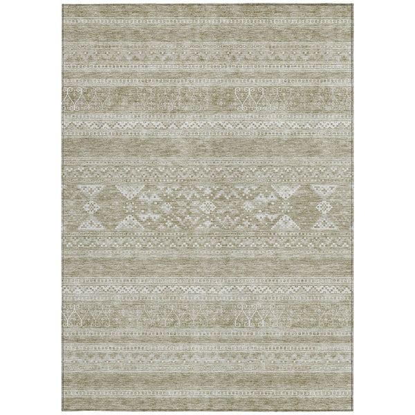 Homeroots 3' Chocolate And Gray Southwestern Indoor Outdoor Rug - Durable, Washable, Stylish For Any Space 5' X 8' Polyester 582825