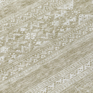 Homeroots 3' Chocolate And Gray Southwestern Indoor Outdoor Rug - Durable, Washable, Stylish For Any Space 8' Round Polyester 582826