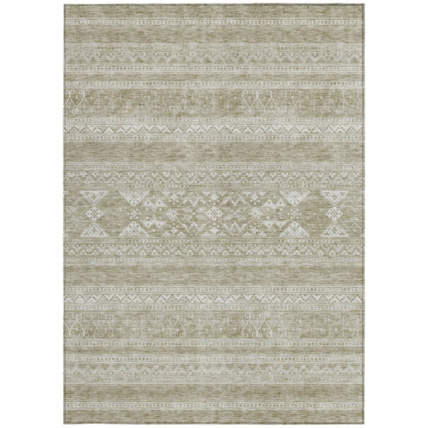 Homeroots 3' Chocolate And Gray Southwestern Indoor Outdoor Rug - Durable, Washable, Stylish For Any Space 9' X 12' Polyester 582828