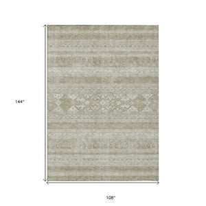 Homeroots 3' Chocolate And Gray Southwestern Indoor Outdoor Rug - Durable, Washable, Stylish For Any Space 9' X 12' Polyester 582828