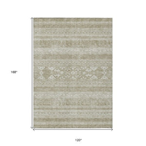 Homeroots 3' Chocolate And Gray Southwestern Indoor Outdoor Rug - Durable, Washable, Stylish For Any Space 10' X 14' Polyester 582829