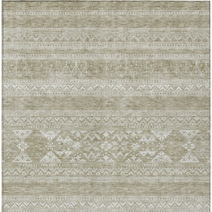 Homeroots 3' Chocolate And Gray Southwestern Indoor Outdoor Rug - Durable, Washable, Stylish For Any Space 10' X 14' Polyester 582829