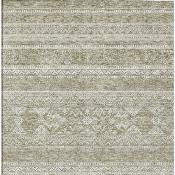 Homeroots 3' Chocolate And Gray Southwestern Indoor Outdoor Rug - Durable, Washable, Stylish For Any Space 10' X 14' Polyester 582829