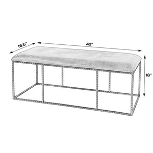 Butler Specialty Lloyd Backless Upholstered Bench - Luxurious Leather And Artisan Iron Design For Modern Living Spaces Brown,Gold Iron,Leather 5828344-butler