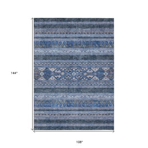 Homeroots 3' Chocolate And Gray Southwestern Indoor Outdoor Rug - Durable, Washable, Stylish For Any Space 9' X 12' Polyester 582834