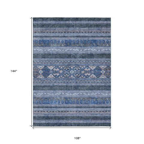 Homeroots 3' Chocolate And Gray Southwestern Indoor Outdoor Rug - Durable, Washable, Stylish For Any Space 9' X 12' Polyester 582834