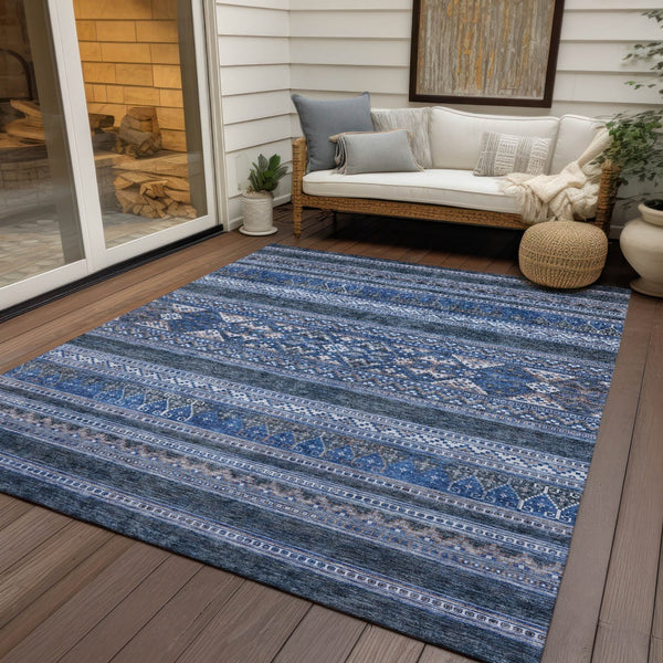 Homeroots 3' Chocolate And Gray Southwestern Indoor Outdoor Rug - Durable, Washable, Stylish For Any Space 9' X 12' Polyester 582834