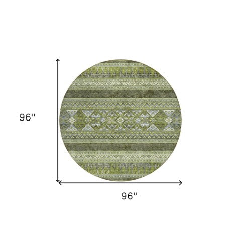 Homeroots 3' Chocolate And Gray Southwestern Indoor Outdoor Rug - Durable, Washable, Stylish For Any Space 8' Round Polyester 582838