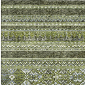 Homeroots 3' Chocolate And Gray Southwestern Indoor Outdoor Rug - Durable, Washable, Stylish For Any Space 8' X 10' Polyester 582839