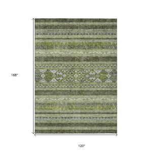 Homeroots 3' Chocolate And Gray Southwestern Indoor Outdoor Rug - Durable, Washable, Stylish For Any Space 10' X 14' Polyester 582841