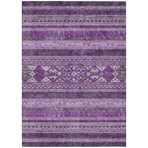 HomeRoots 5' Bold Southwestern Purple Eggplant and Gray Indoor Outdoor Area Rug for Versatile Living Spaces 5' X 8' 582843