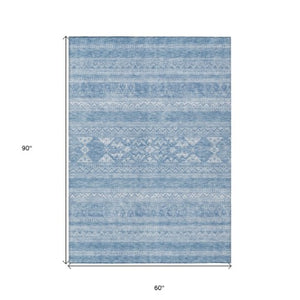 Homeroots 3' Chocolate And Gray Southwestern Indoor Outdoor Rug - Durable, Washable, Stylish For Any Space 5' X 8' Polyester 582849