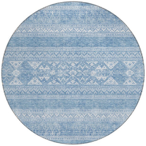 Homeroots 3' Chocolate And Gray Southwestern Indoor Outdoor Rug - Durable, Washable, Stylish For Any Space 8' Round Polyester 582850