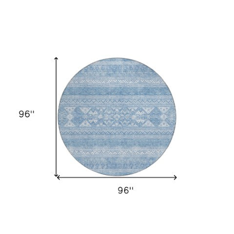 Homeroots 3' Chocolate And Gray Southwestern Indoor Outdoor Rug - Durable, Washable, Stylish For Any Space 8' Round Polyester 582850