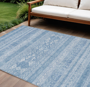 Homeroots 3' Chocolate And Gray Southwestern Indoor Outdoor Rug - Durable, Washable, Stylish For Any Space 10' X 14' Polyester 582853