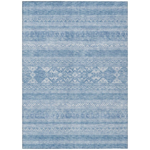 HomeRoots 5' Sky Blue and Ivory Southwestern Area Rug – Durable, Washable, Stylish for Indoor and Outdoor Use 10' X 14' 582853