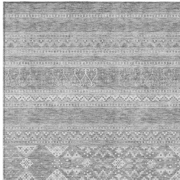 Homeroots 3' Chocolate And Gray Southwestern Indoor Outdoor Rug - Durable, Washable, Stylish For Any Space 9' X 12' Polyester 582858